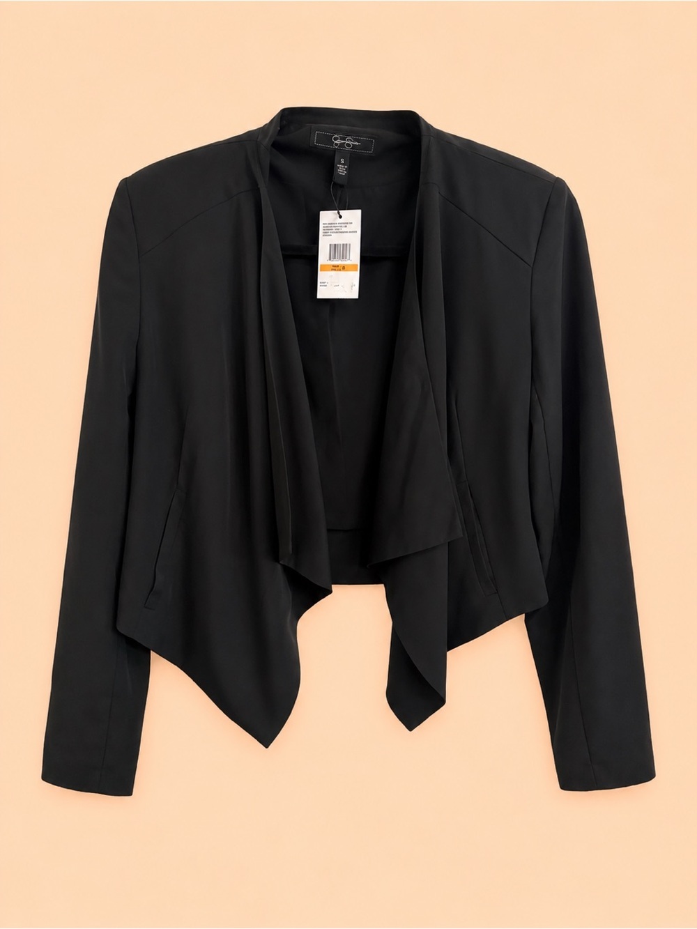 JESSICA SIMPSON OPEN FRONT DRAPED BLAZER
